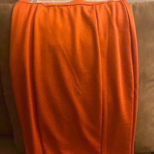 Orange pencil skirt
